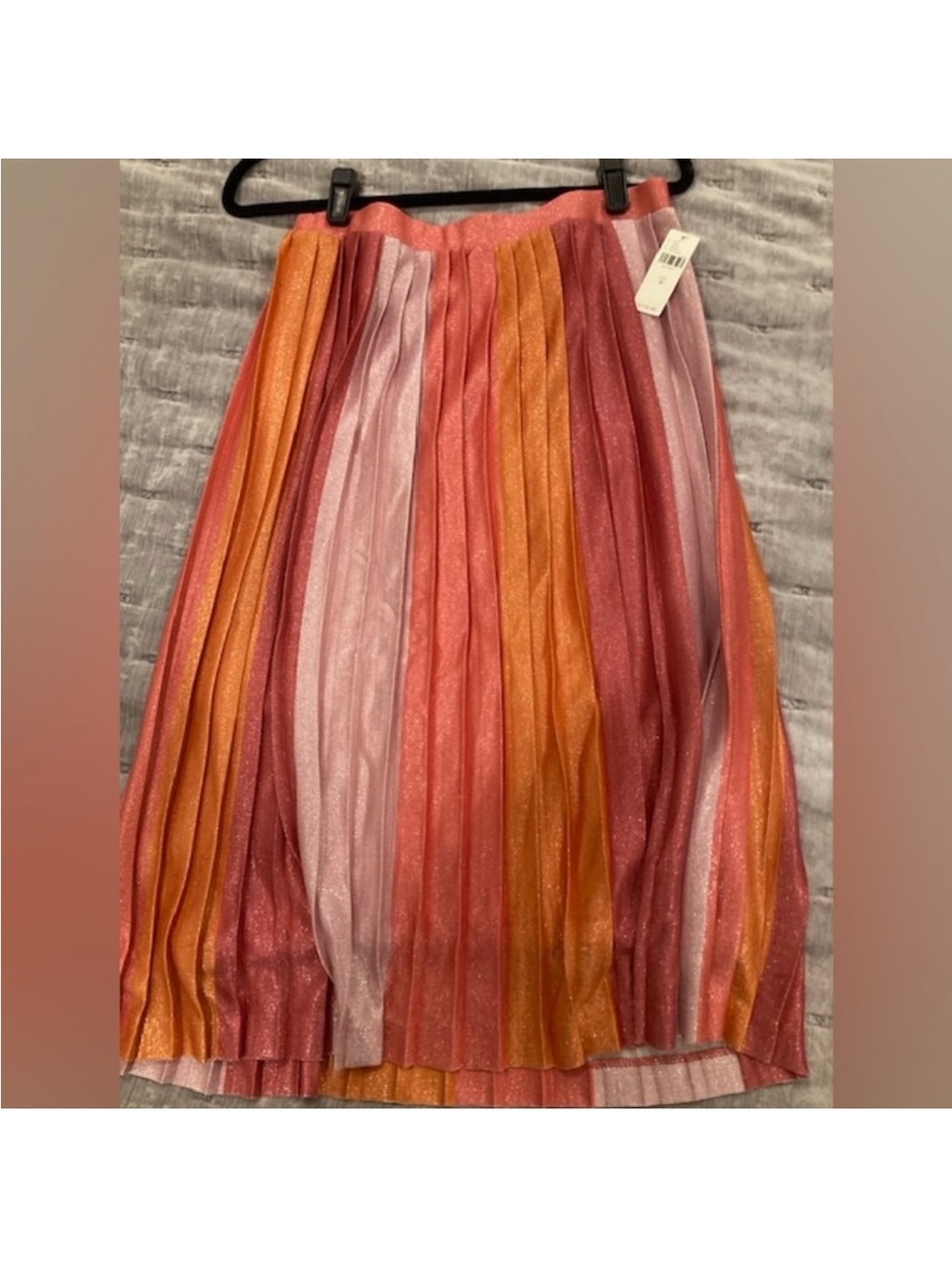 ANTHROPOLOGIE Maeve Coral Sunburst Pleated Midi Skirt - Picture 2 of 9
